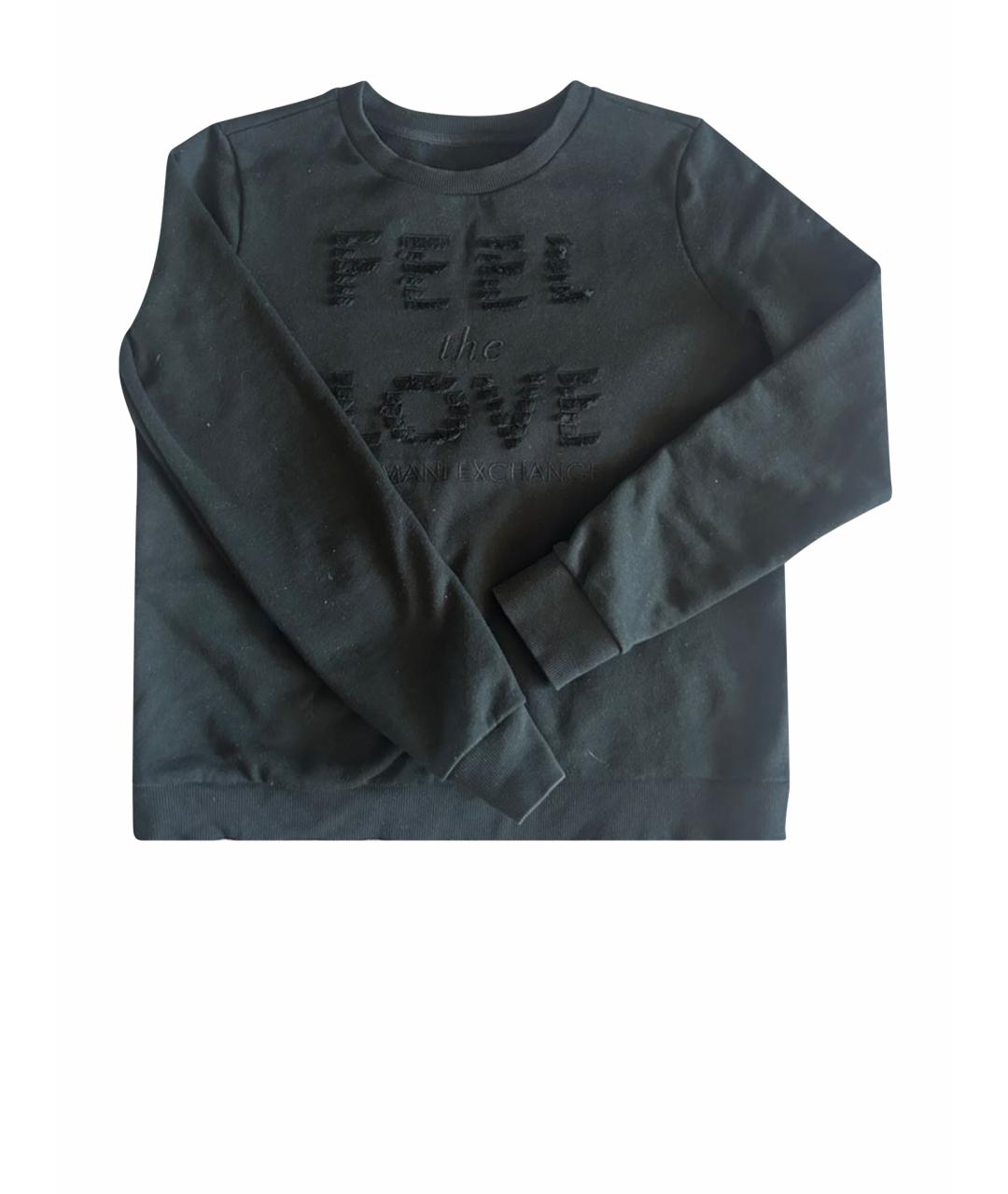 ARMANI EXCHANGE Черный хлопковый джемпер / свитер, фото 1
