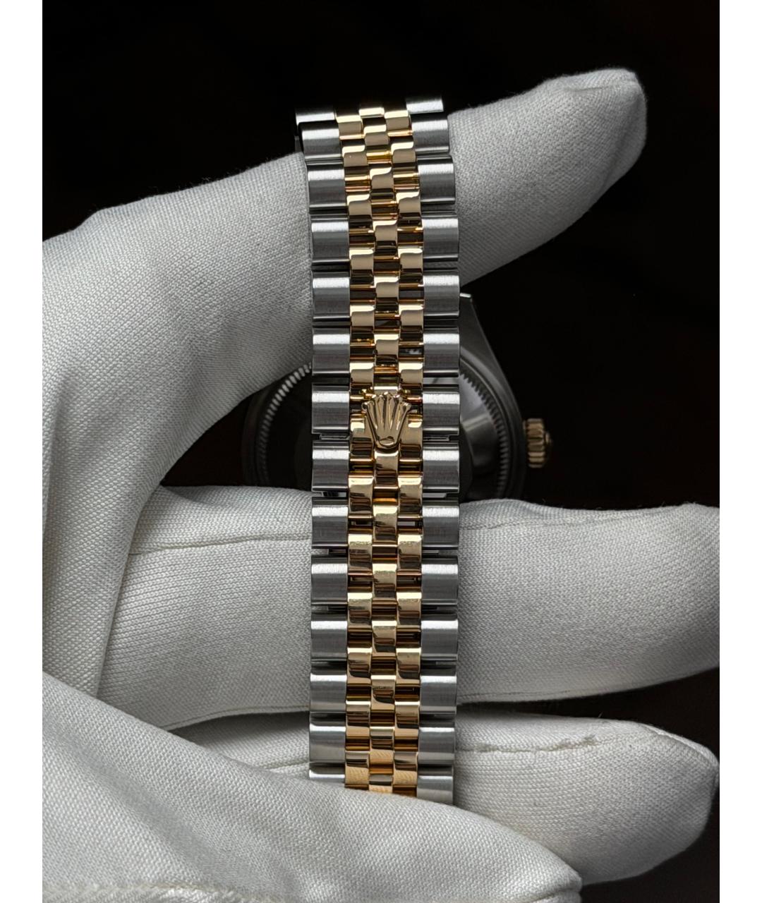 ROLEX Зеленые часы из желтого золота, фото 8