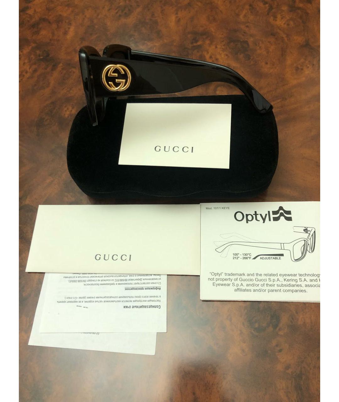 GUCCI Черные пластиковые солнцезащитные очки, фото 4