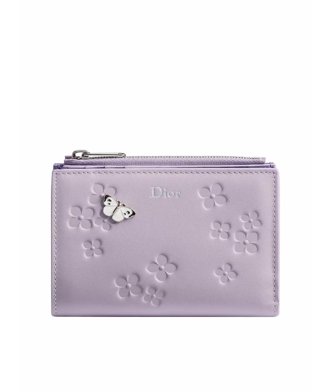 CHRISTIAN DIOR Фиолетовый кожаный кошелек, фото 1