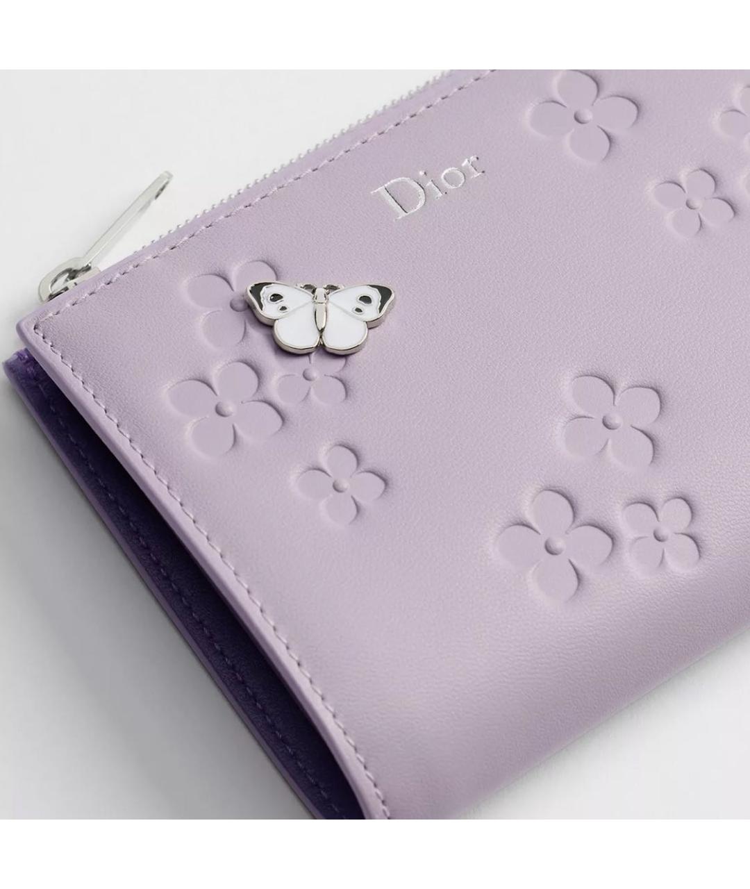 CHRISTIAN DIOR Фиолетовый кожаный кошелек, фото 2