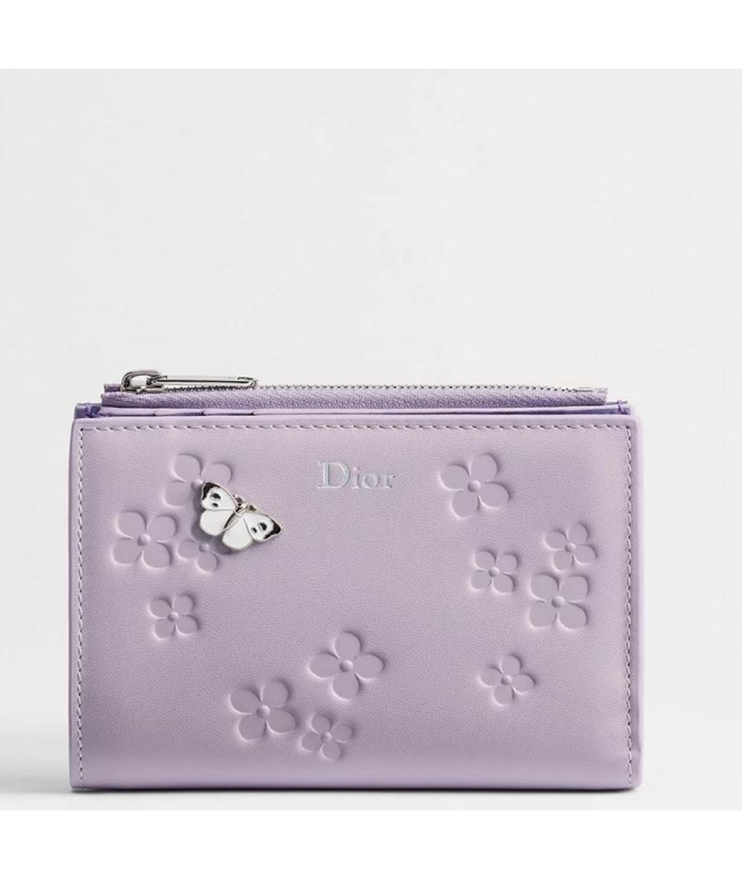 CHRISTIAN DIOR Фиолетовый кожаный кошелек, фото 4