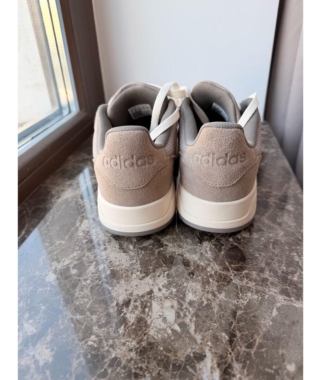 ADIDAS Бежевые замшевые кроссовки, фото 4