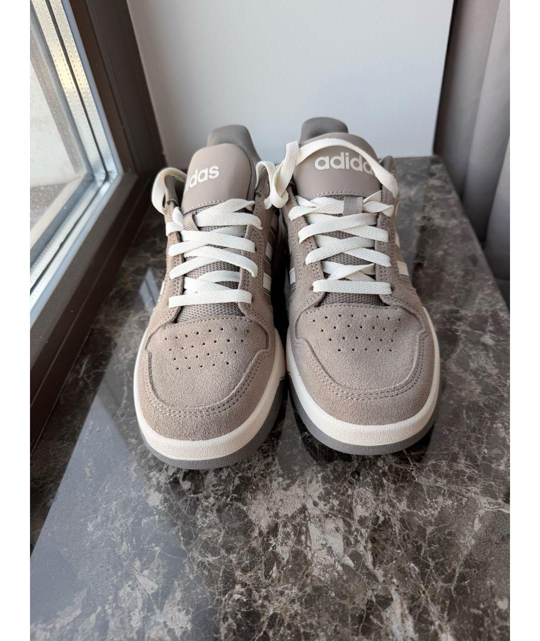 ADIDAS Бежевые замшевые кроссовки, фото 2