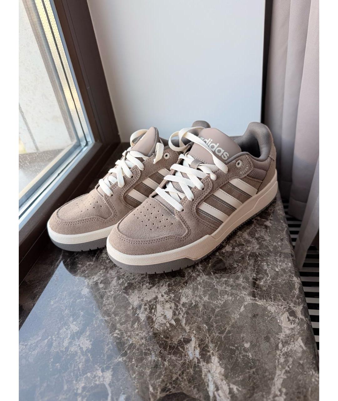 ADIDAS Бежевые замшевые кроссовки, фото 5
