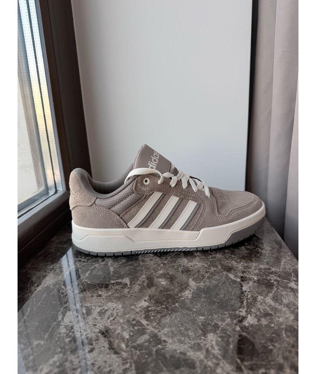 ADIDAS Бежевые замшевые кроссовки, фото 6