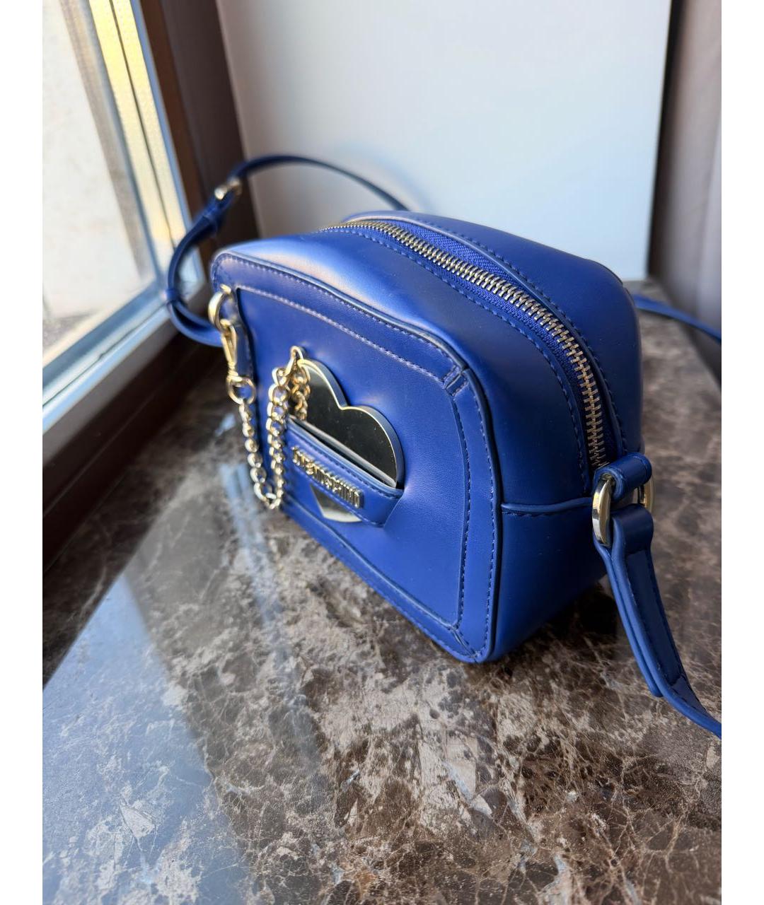 LOVE MOSCHINO Синяя сумка через плечо из искусственной кожи, фото 2