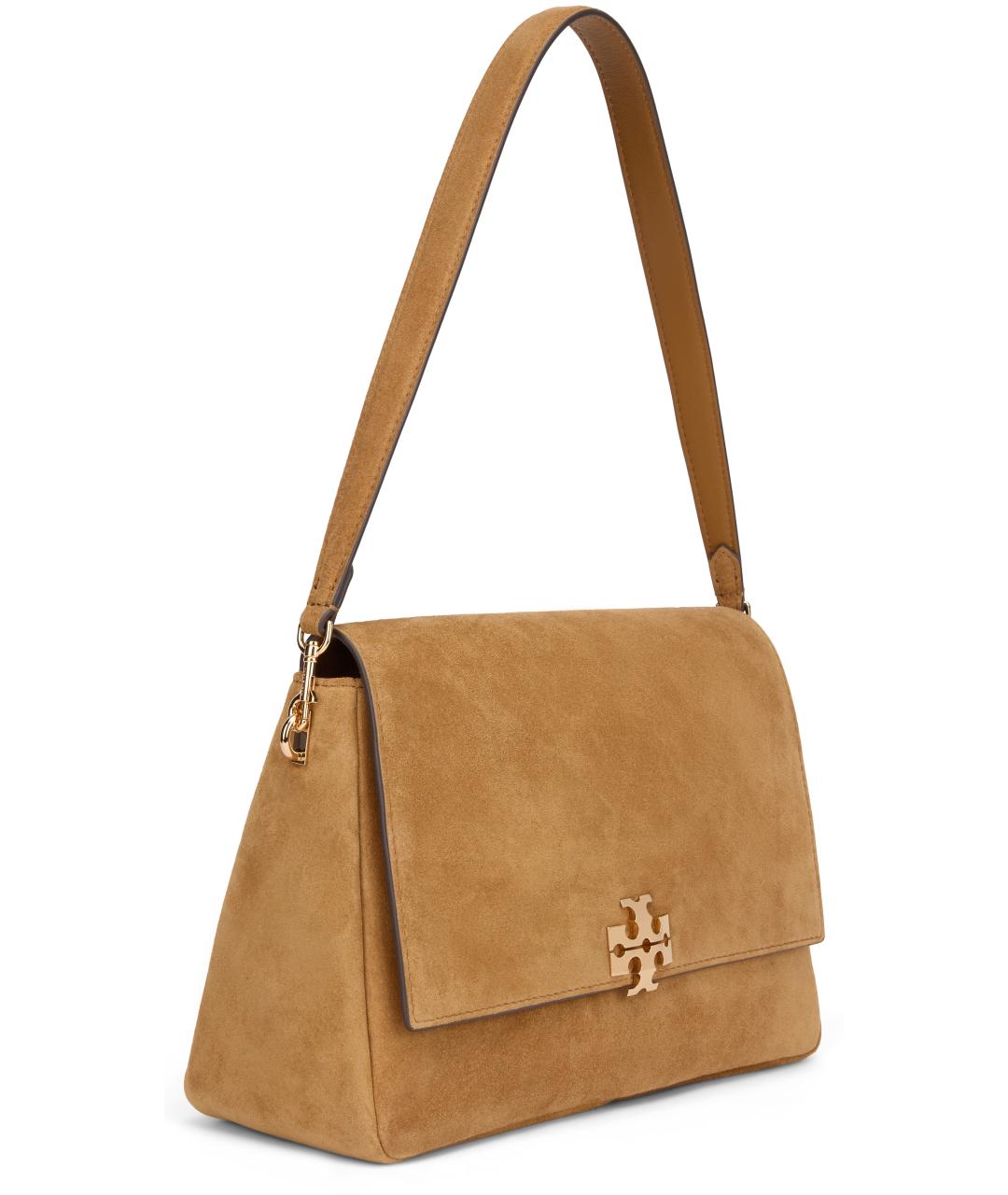 TORY BURCH Бежевая замшевая сумка через плечо, фото 2
