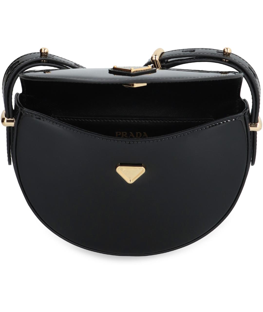 PRADA Черная сумка через плечо из лакированной кожи, фото 6