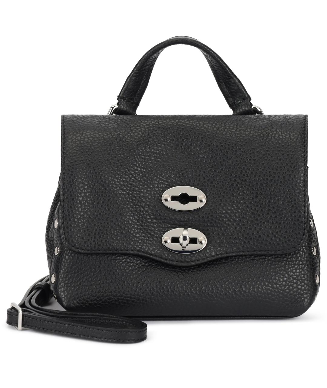 ZANELLATO Черная кожаная сумка с короткими ручками, фото 1