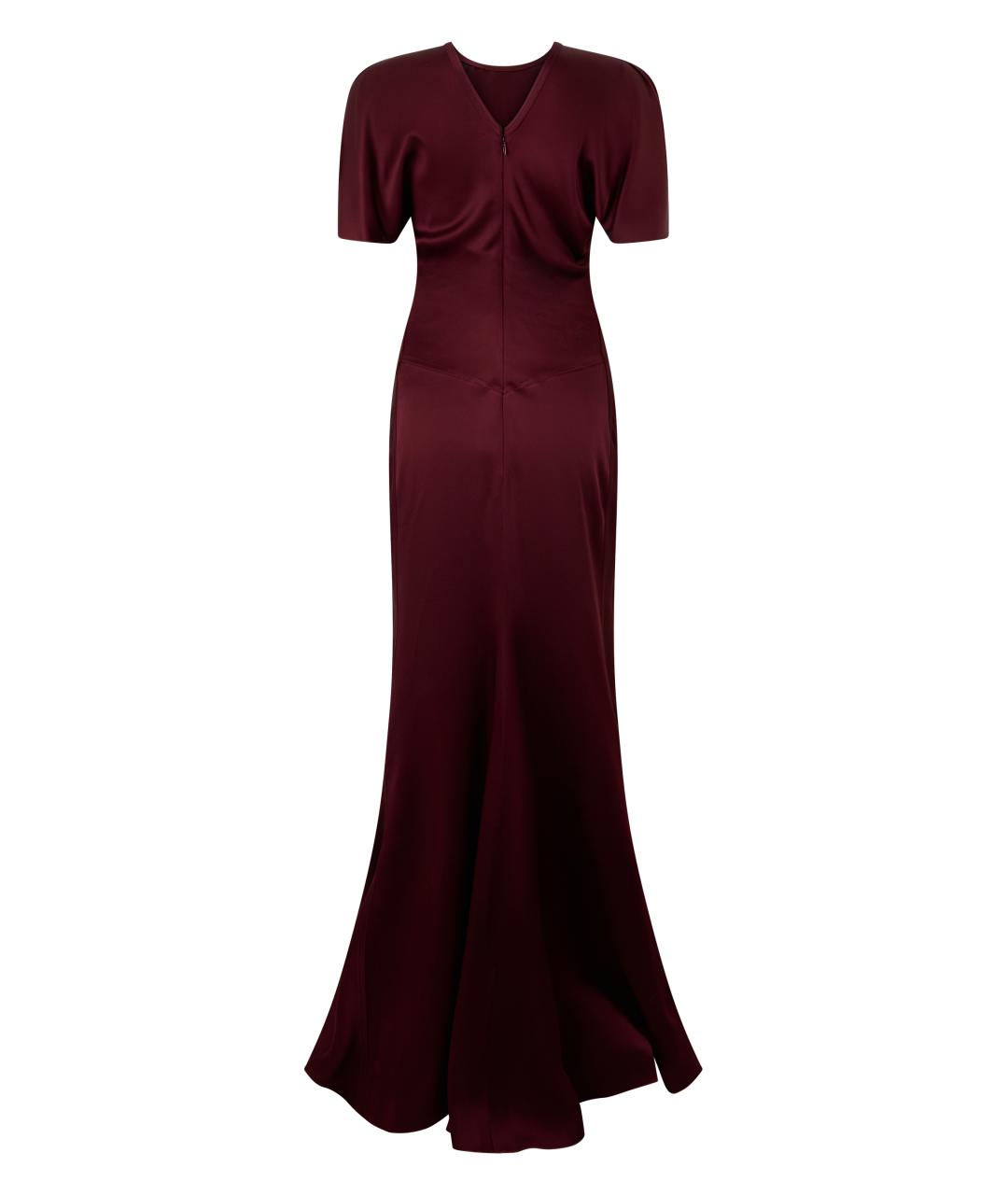 VICTORIA BECKHAM Бордовое ацетатное платье, фото 2