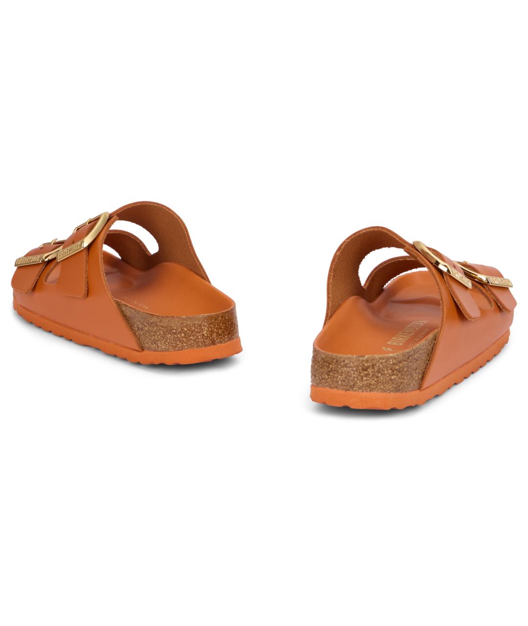 BIRKENSTOCK Оранжевые кожаные сандалии, фото 3