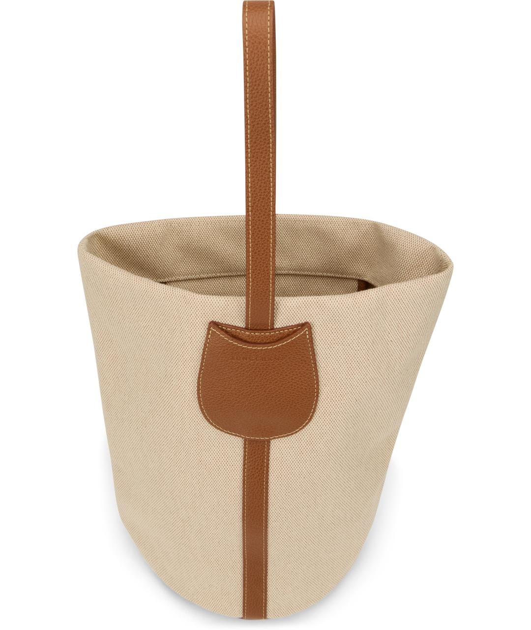 LONGCHAMP Бежевая хлопковая сумка тоут, фото 4