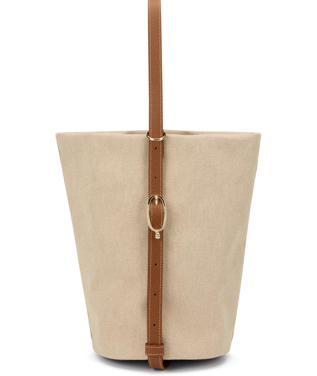 LONGCHAMP Бежевая хлопковая сумка тоут, фото 3