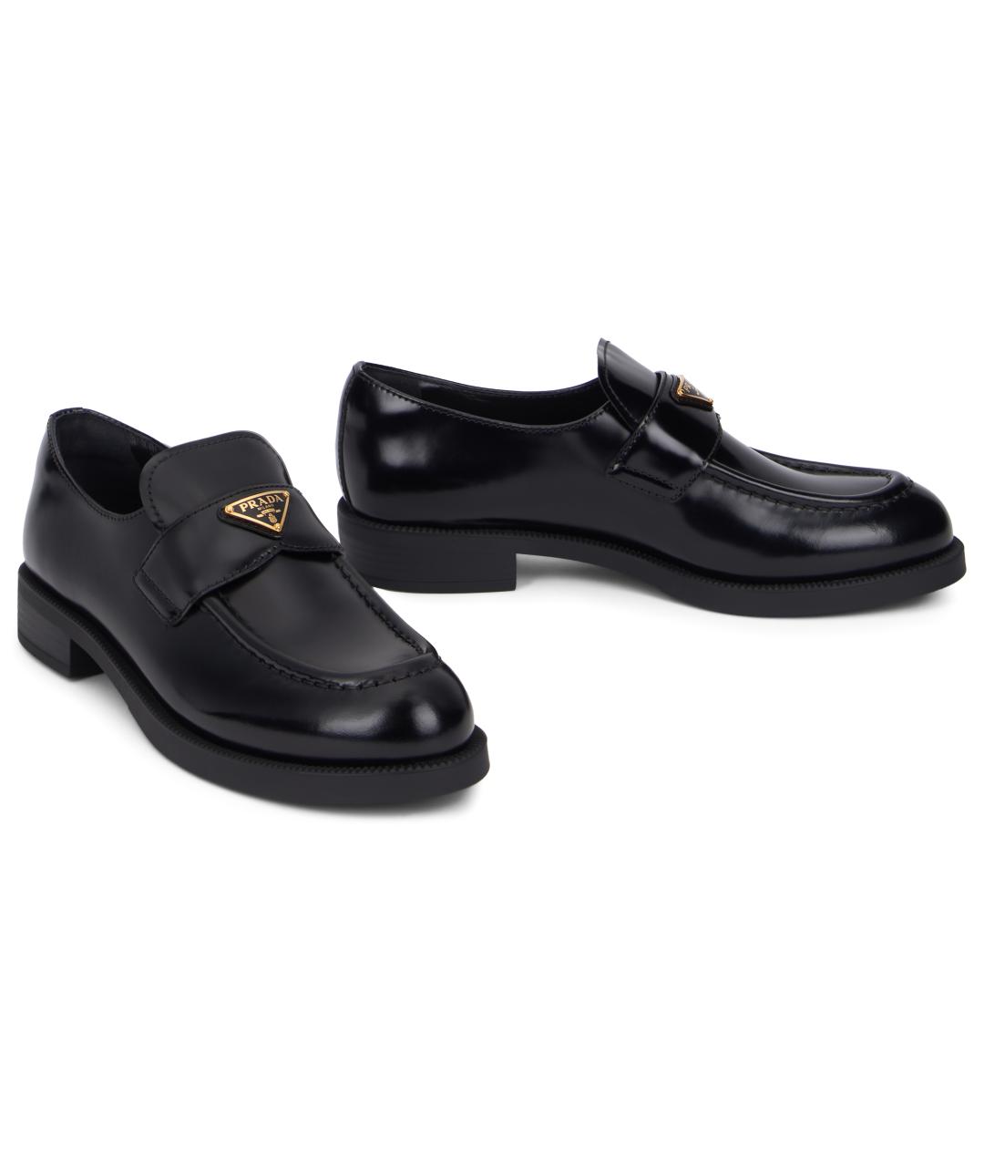 PRADA Черные кожаные лоферы, фото 3