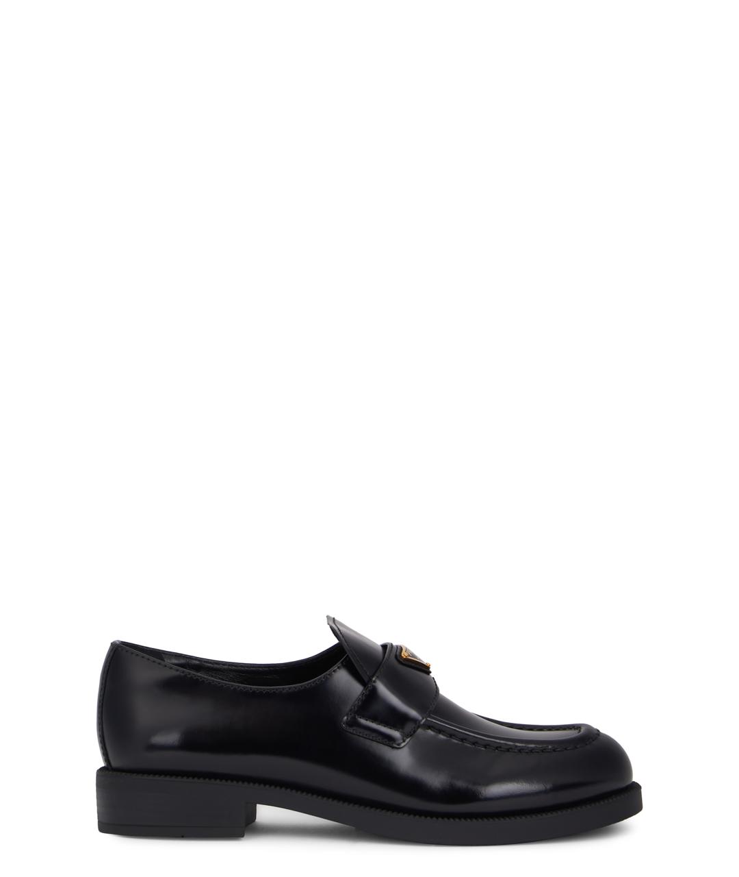 PRADA Черные кожаные лоферы, фото 1
