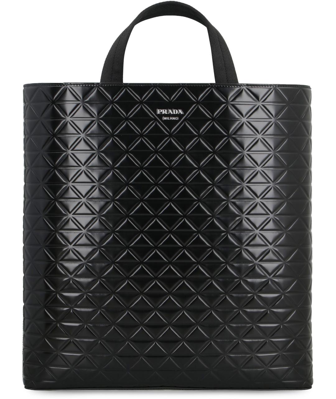 PRADA Черная кожаная сумка тоут, фото 1