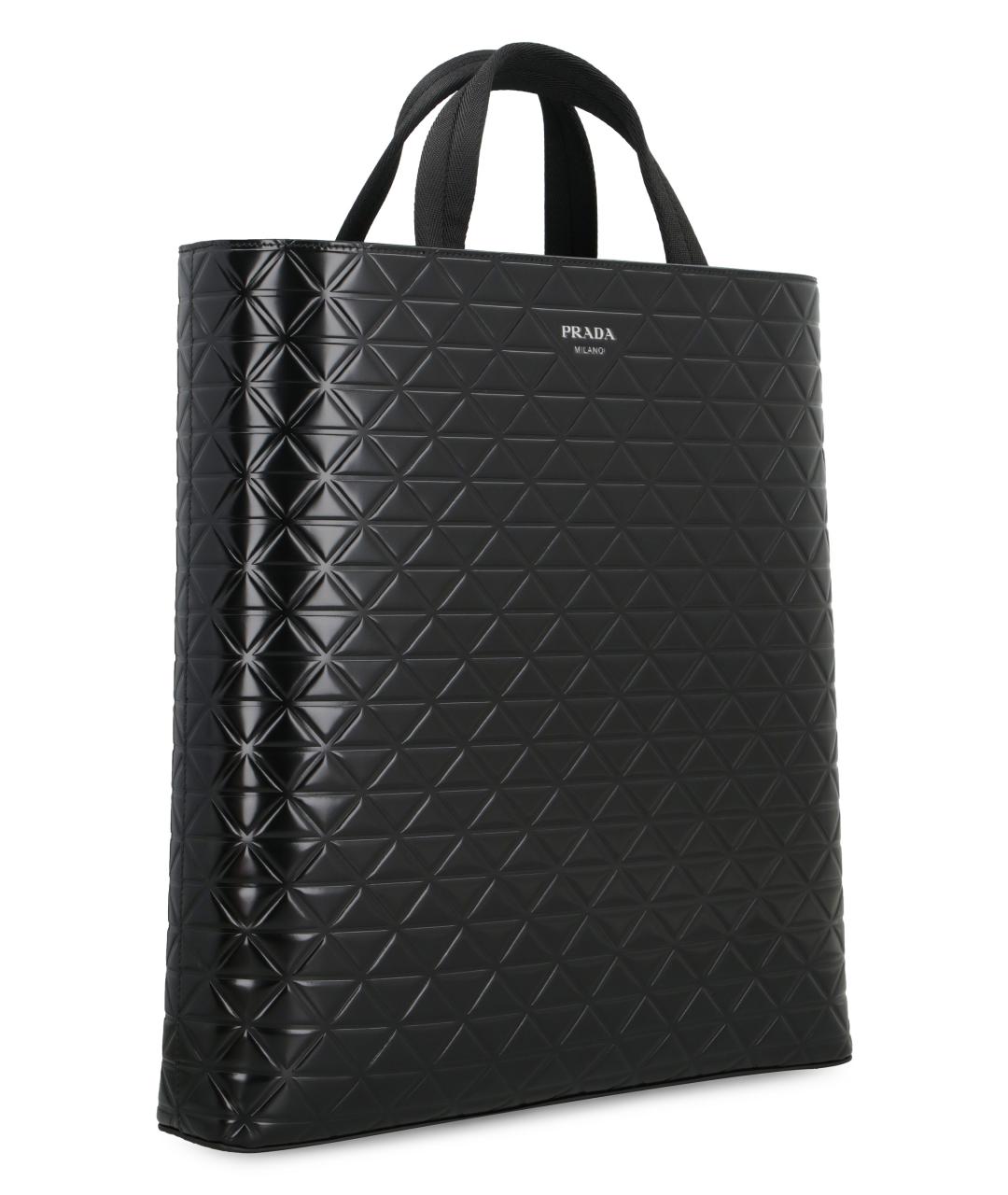 PRADA Черная кожаная сумка тоут, фото 2