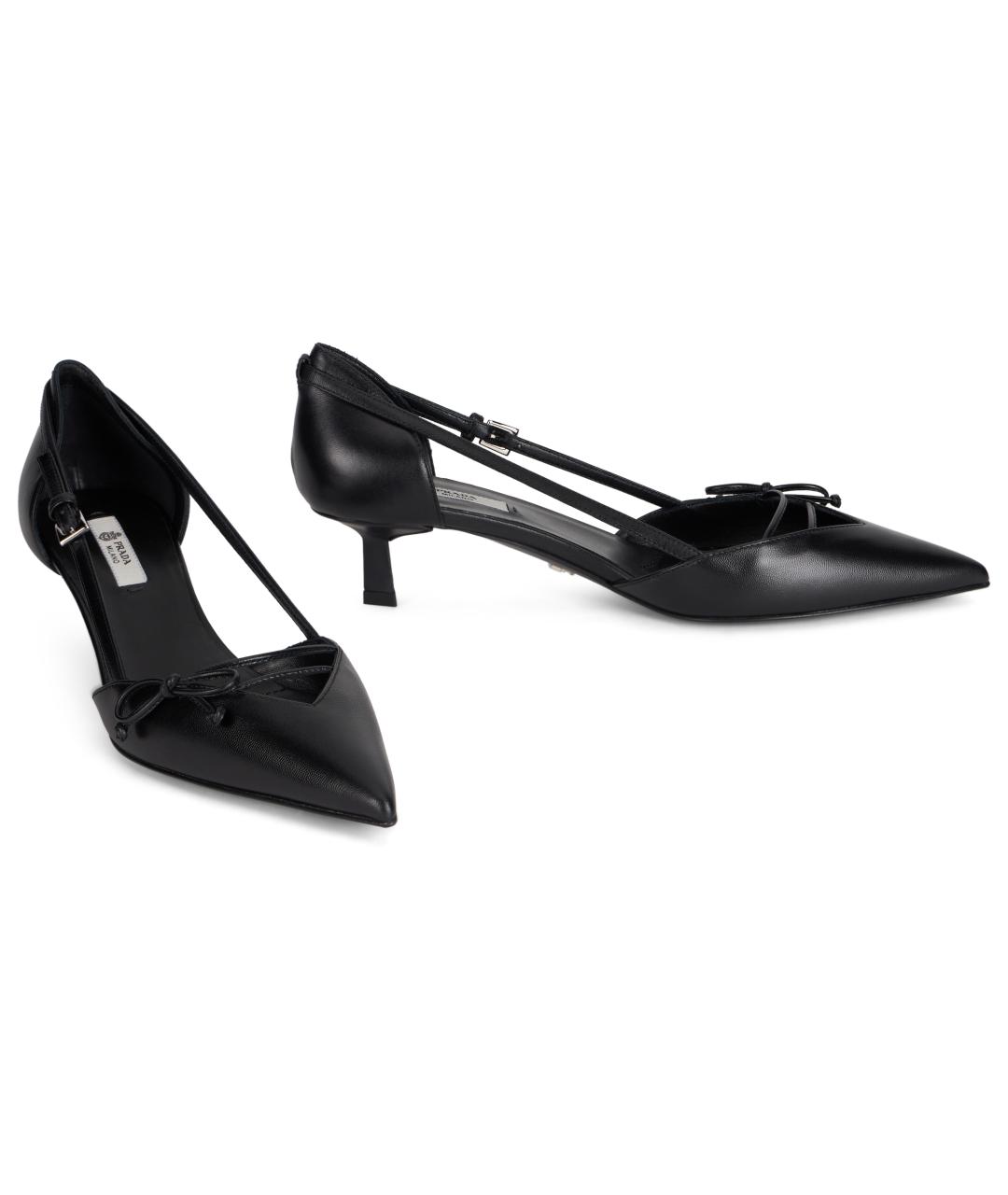 PRADA Черные кожаные туфли, фото 3
