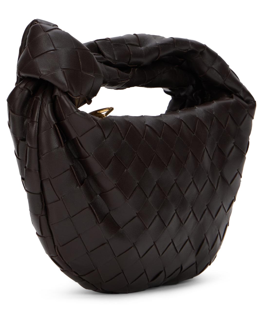 BOTTEGA VENETA Коричневая кожаная сумка с короткими ручками, фото 3