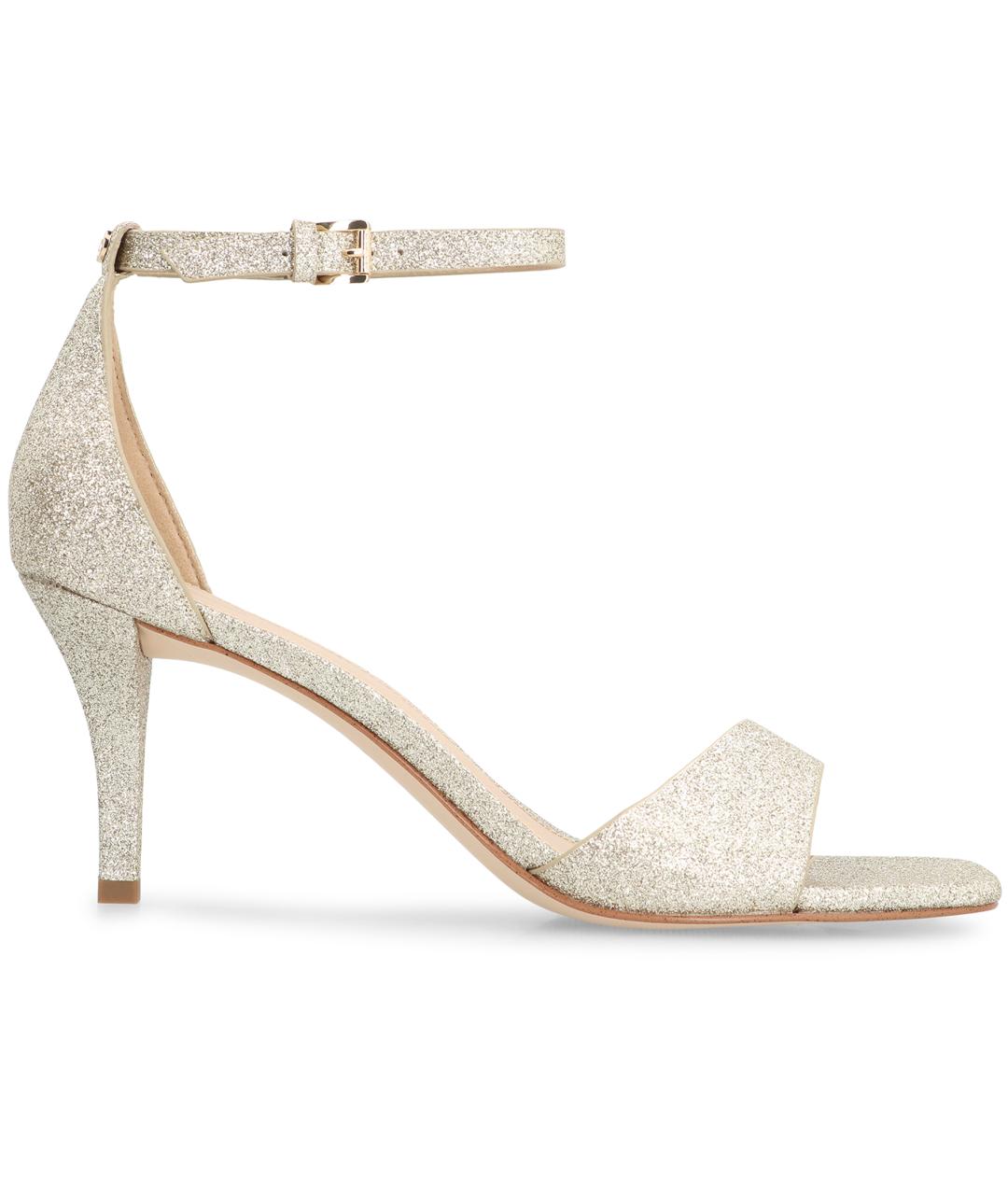 MICHAEL MICHAEL KORS Золотые кожаные босоножки, фото 2