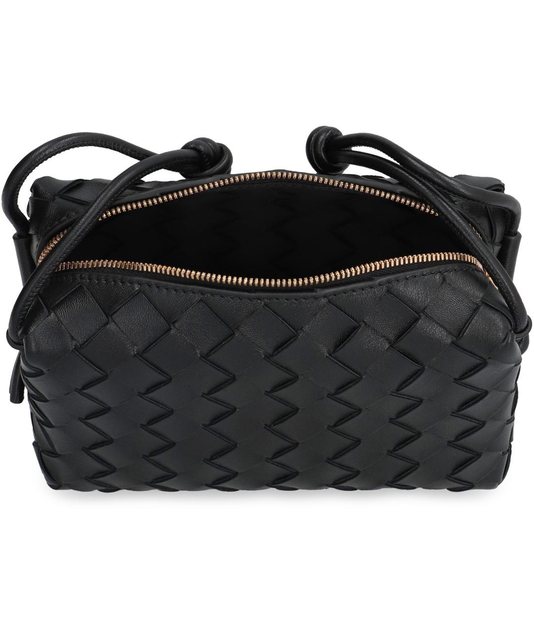 BOTTEGA VENETA Черная кожаная сумка через плечо, фото 6