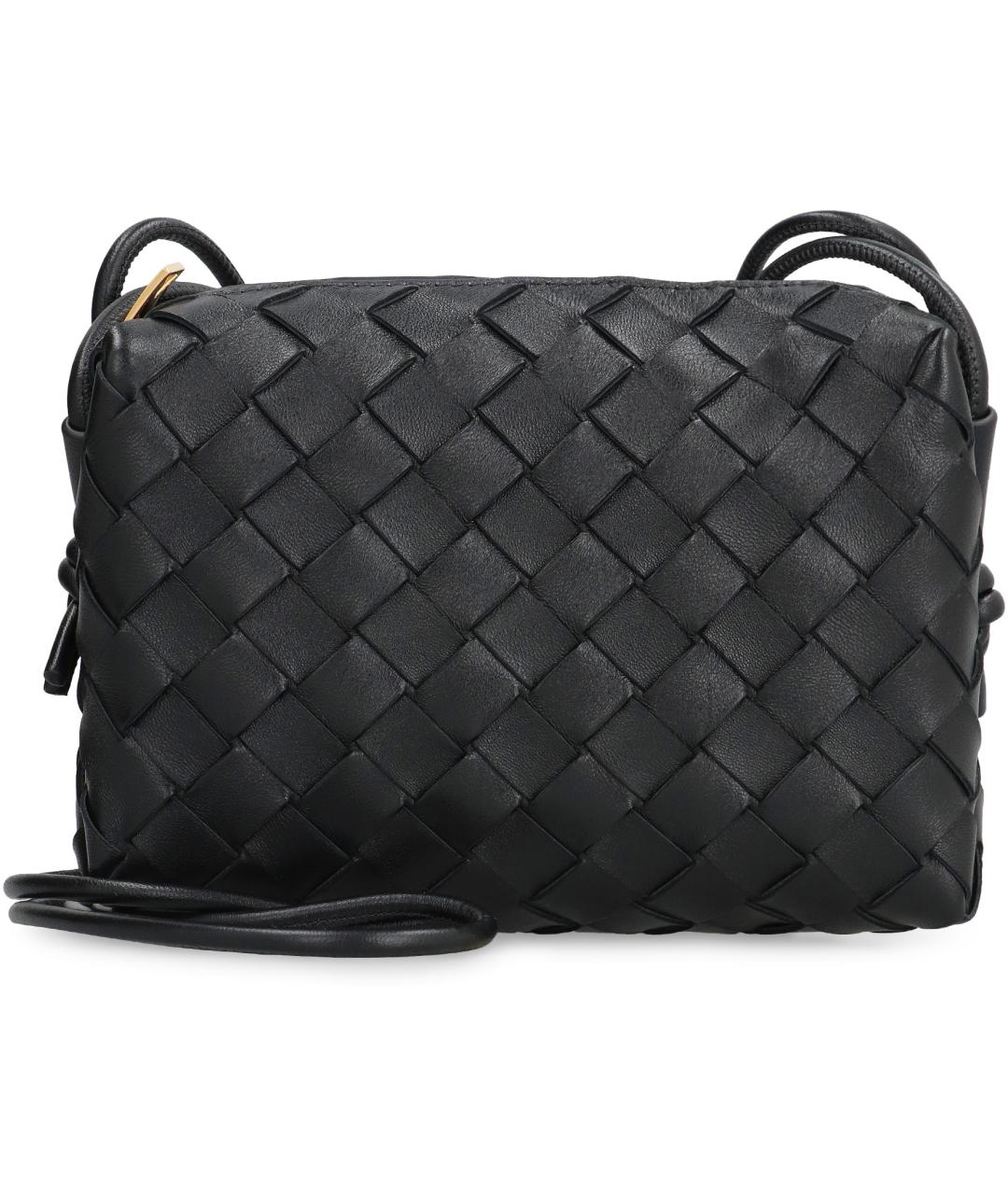 BOTTEGA VENETA Черная кожаная сумка через плечо, фото 2
