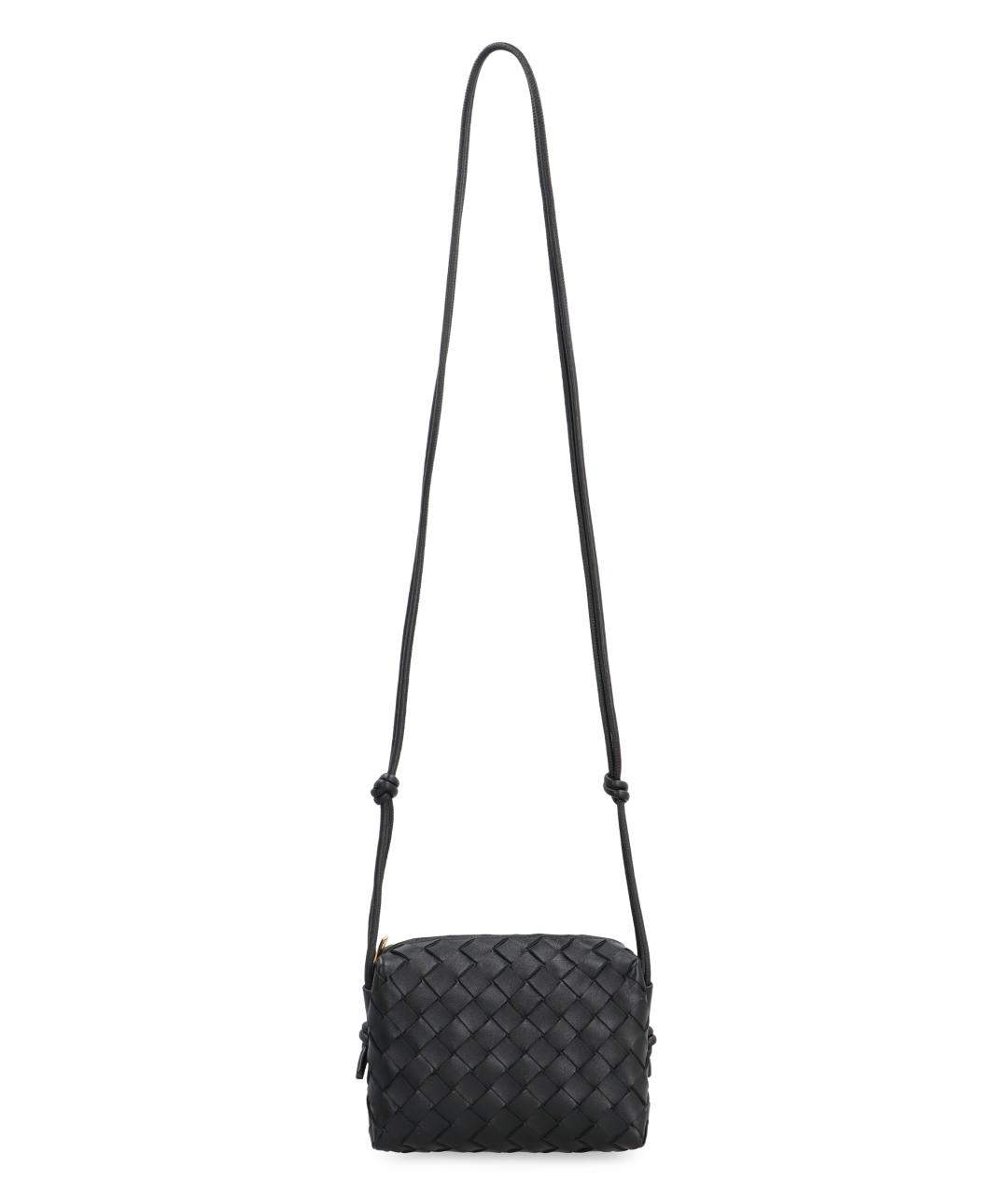 BOTTEGA VENETA Черная кожаная сумка через плечо, фото 5