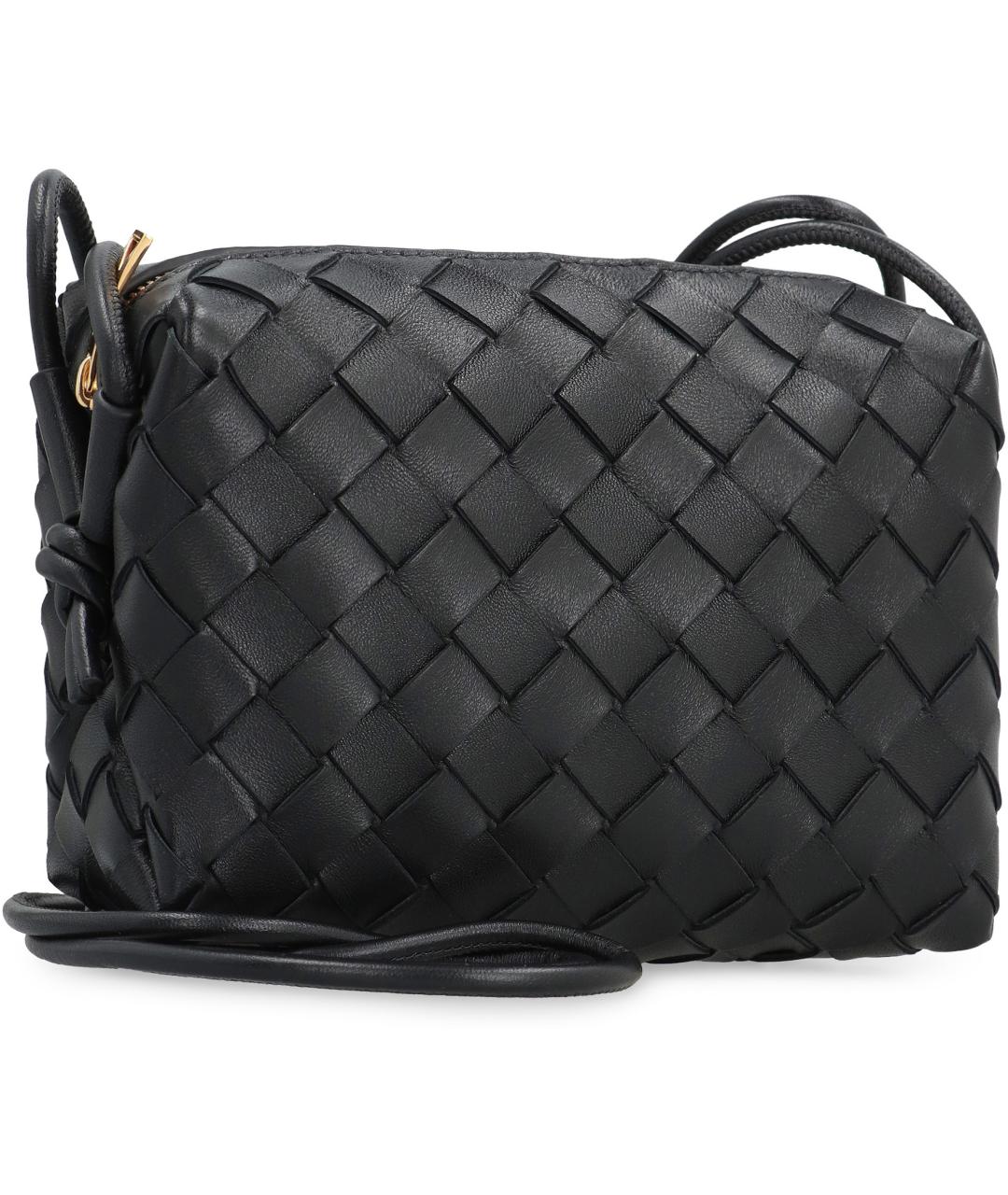 BOTTEGA VENETA Черная кожаная сумка через плечо, фото 3