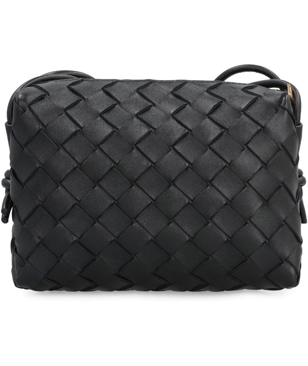 BOTTEGA VENETA Черная кожаная сумка через плечо, фото 4