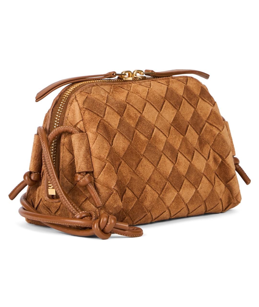BOTTEGA VENETA Коричневая замшевая сумка через плечо, фото 3