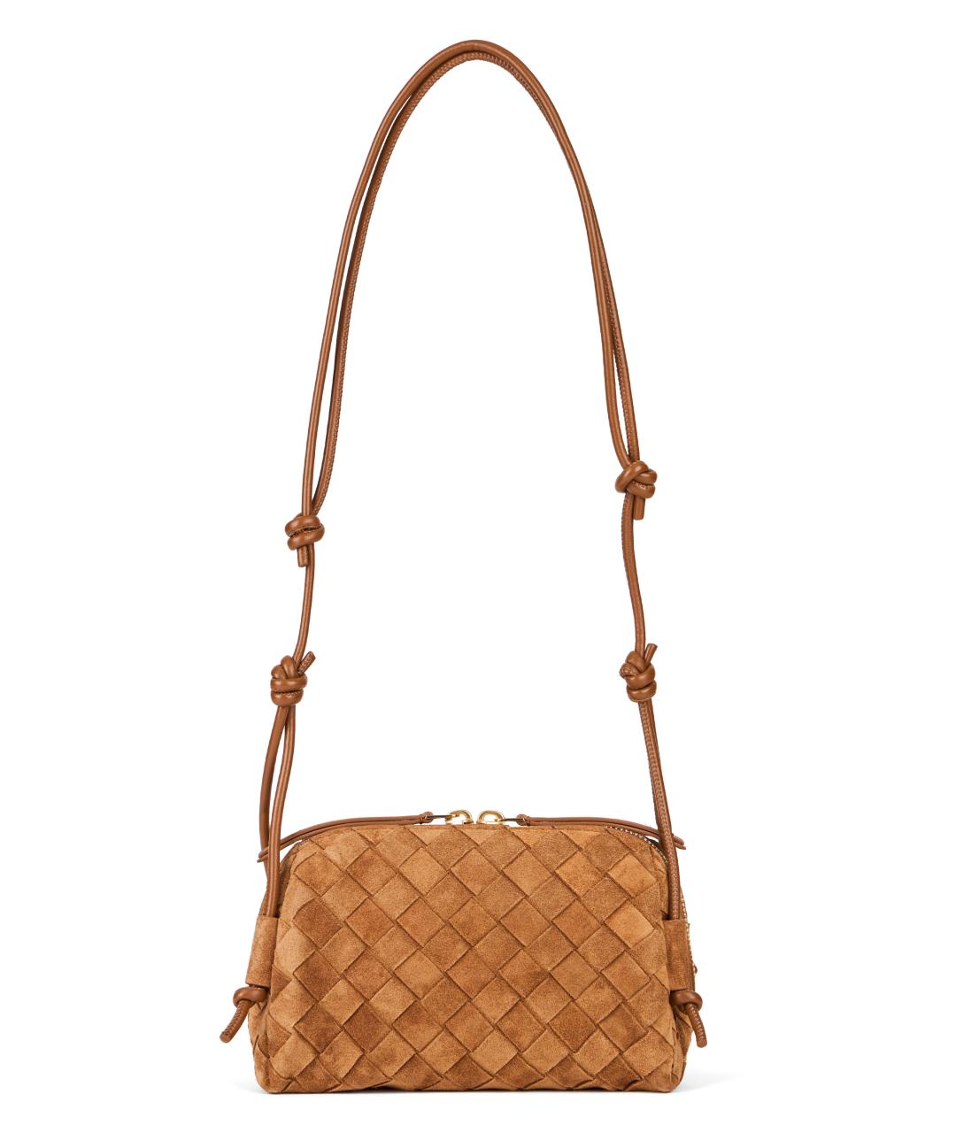 BOTTEGA VENETA Коричневая замшевая сумка через плечо, фото 4