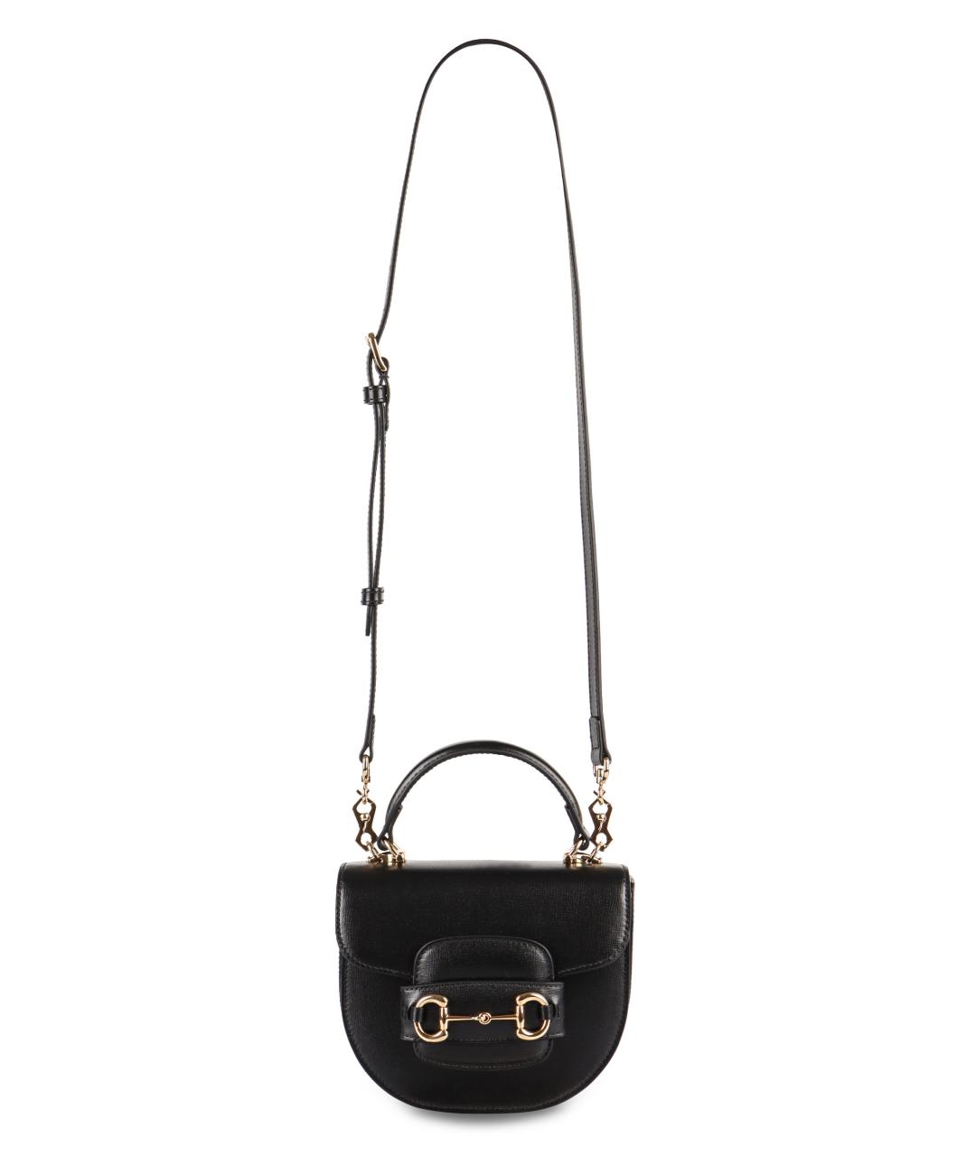 GUCCI Черная кожаная сумка с короткими ручками, фото 4