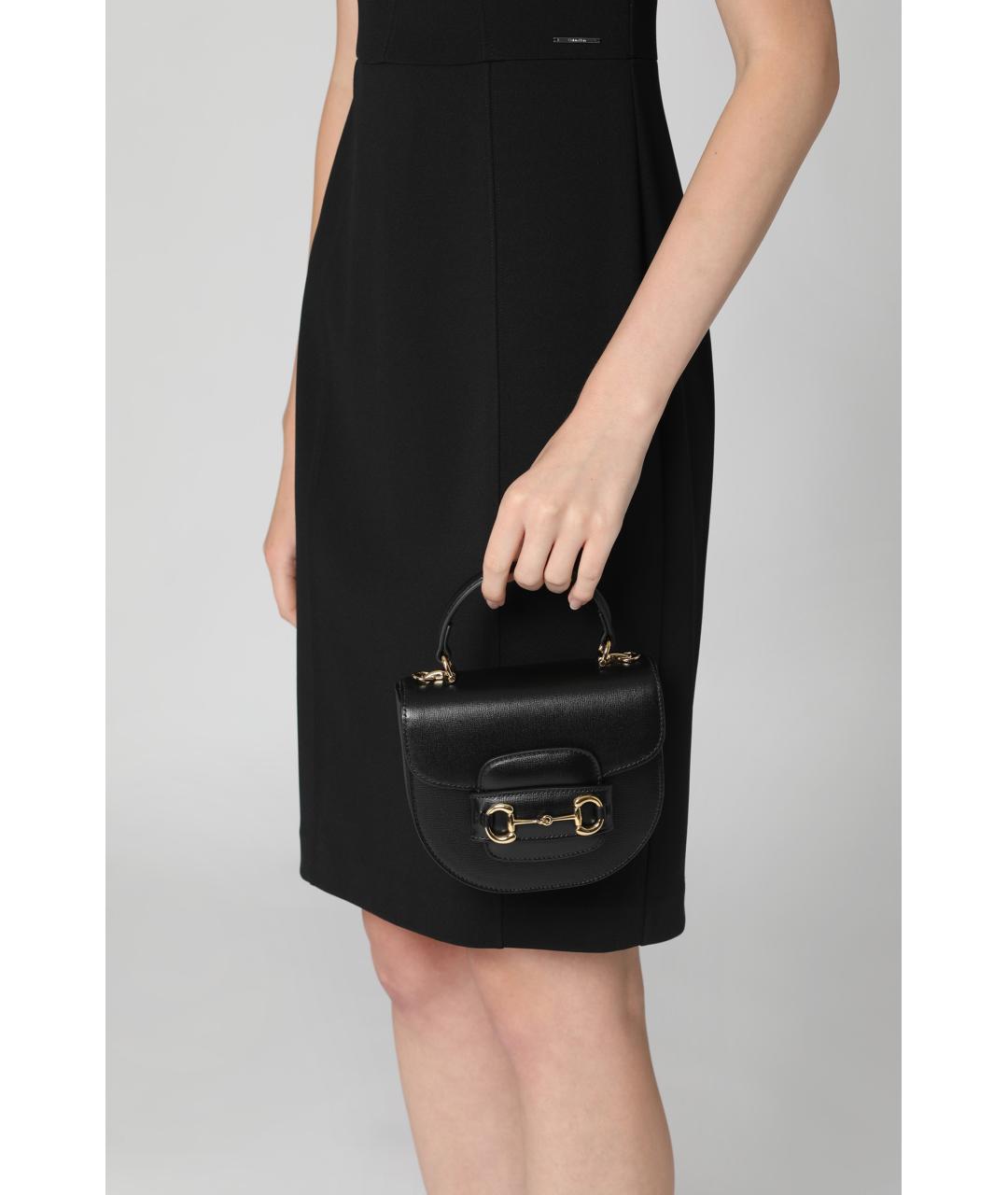 GUCCI Черная кожаная сумка с короткими ручками, фото 6
