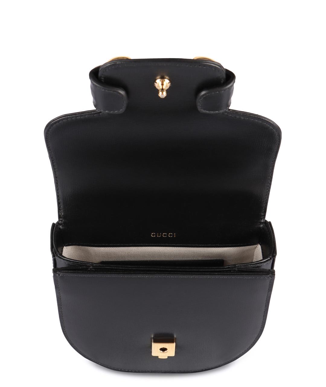 GUCCI Черная кожаная сумка с короткими ручками, фото 5