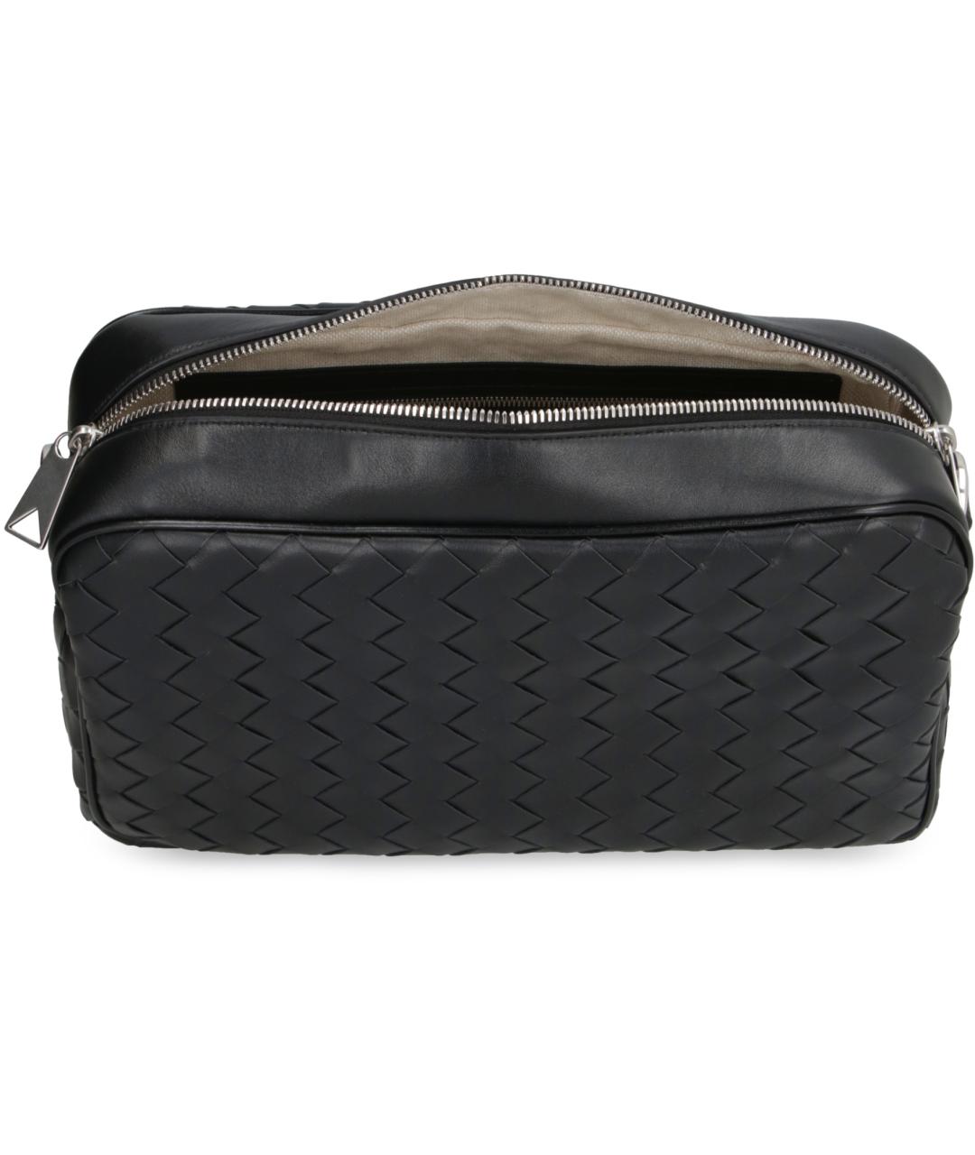 BOTTEGA VENETA Черная кожаная сумка на плечо, фото 6