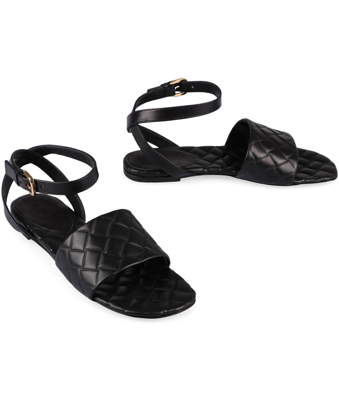 BOTTEGA VENETA Черные кожаные сандалии, фото 2