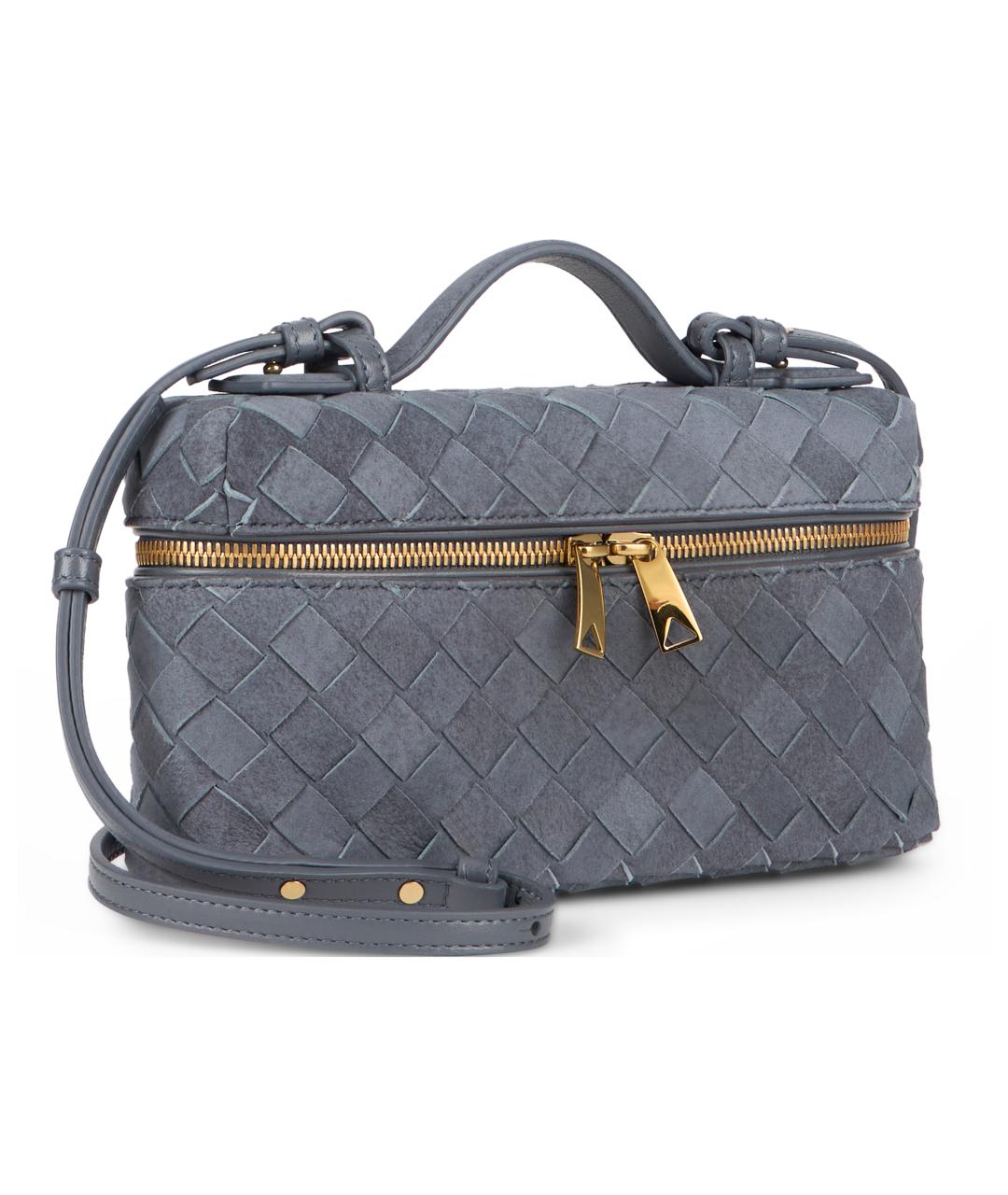 BOTTEGA VENETA Голубая кожаная сумка через плечо, фото 3