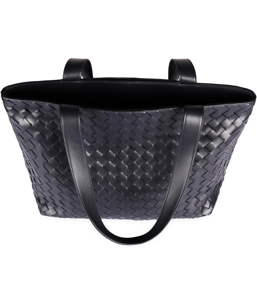 BOTTEGA VENETA Черная кожаная сумка тоут, фото 4