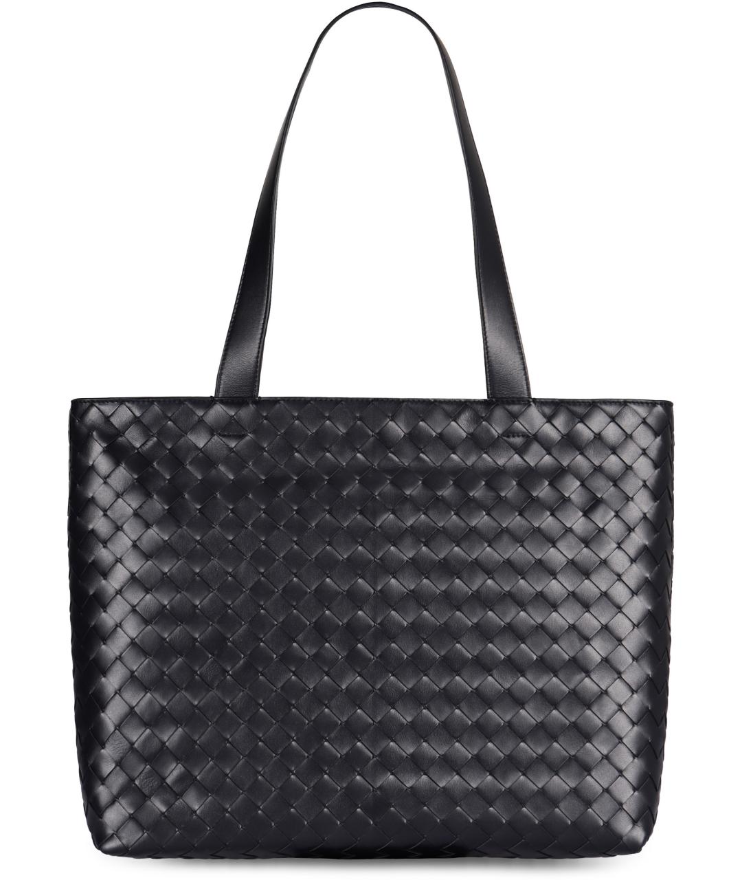 BOTTEGA VENETA Черная кожаная сумка тоут, фото 1