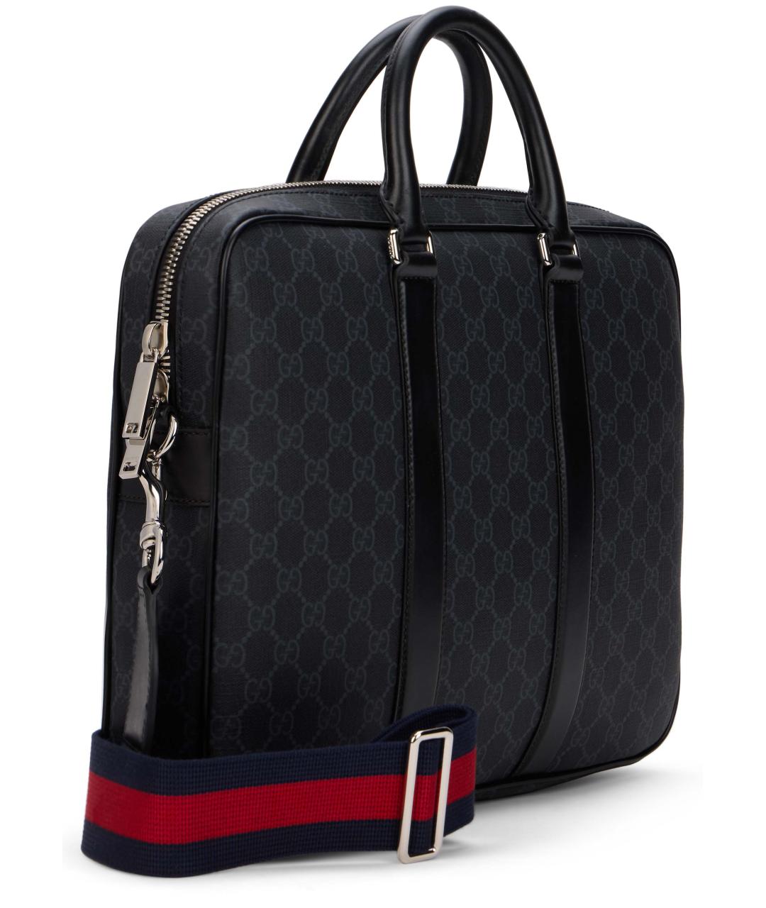 GUCCI Черный канва портфель, фото 3