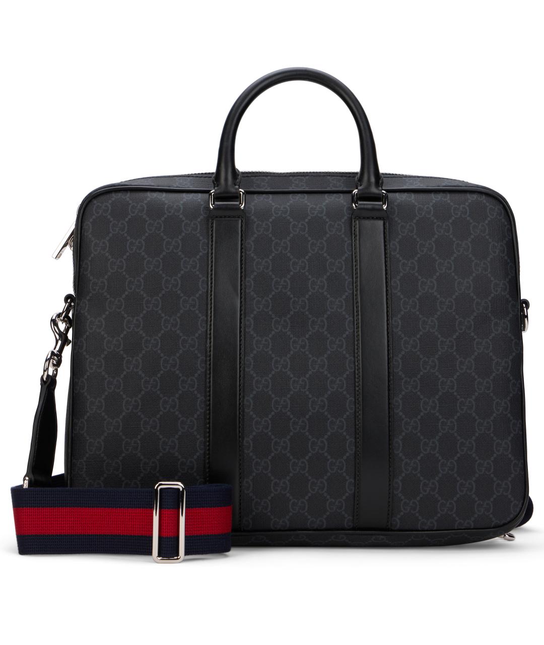 GUCCI Черный канва портфель, фото 2