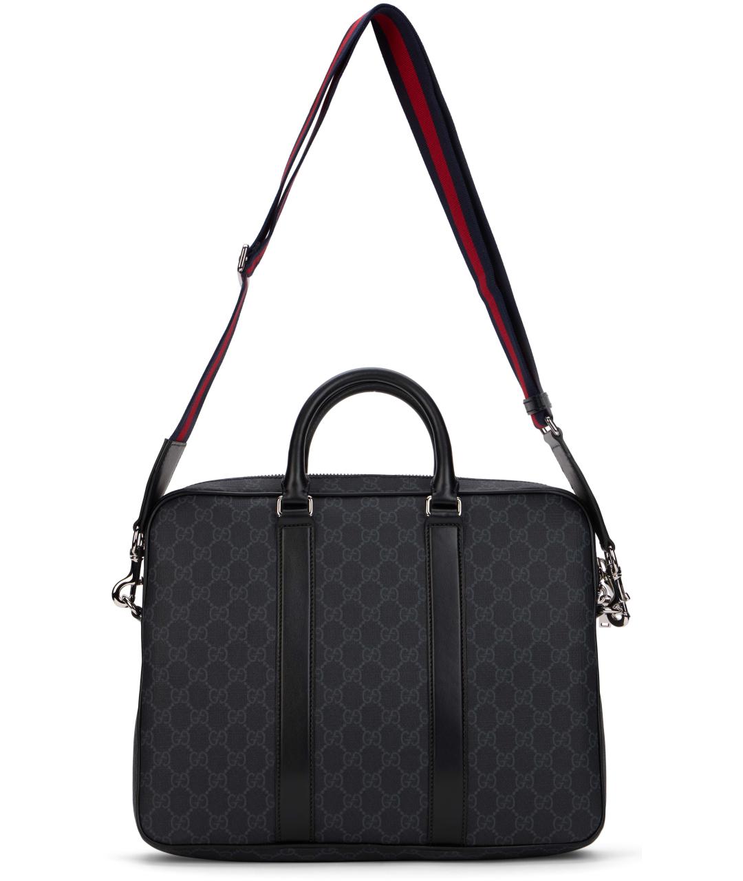 GUCCI Черный канва портфель, фото 4