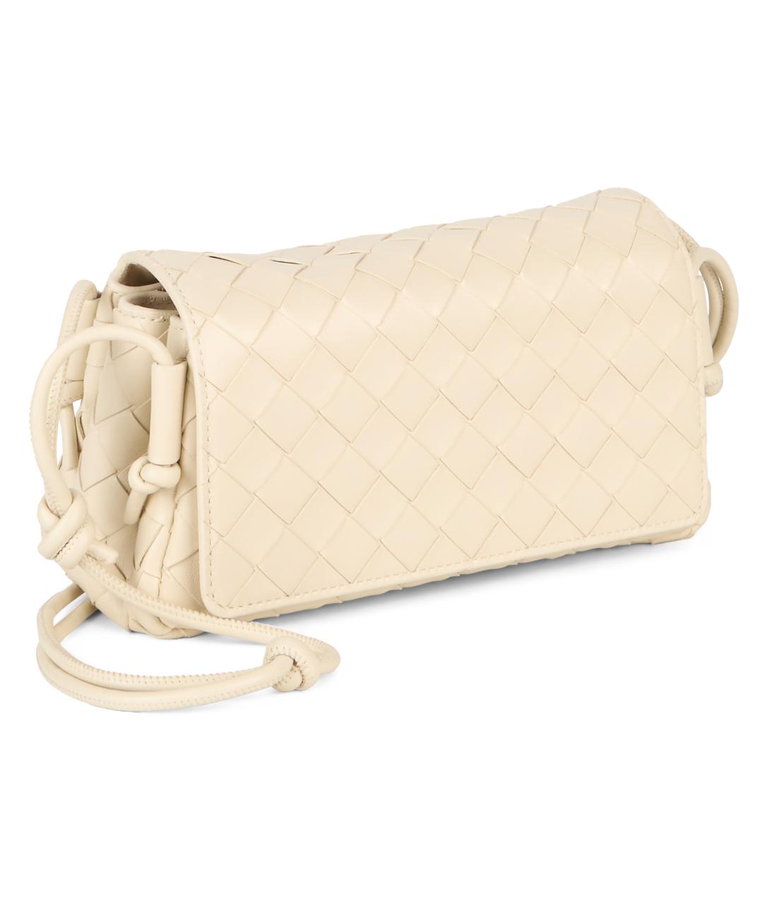BOTTEGA VENETA Бежевая кожаная сумка через плечо, фото 3