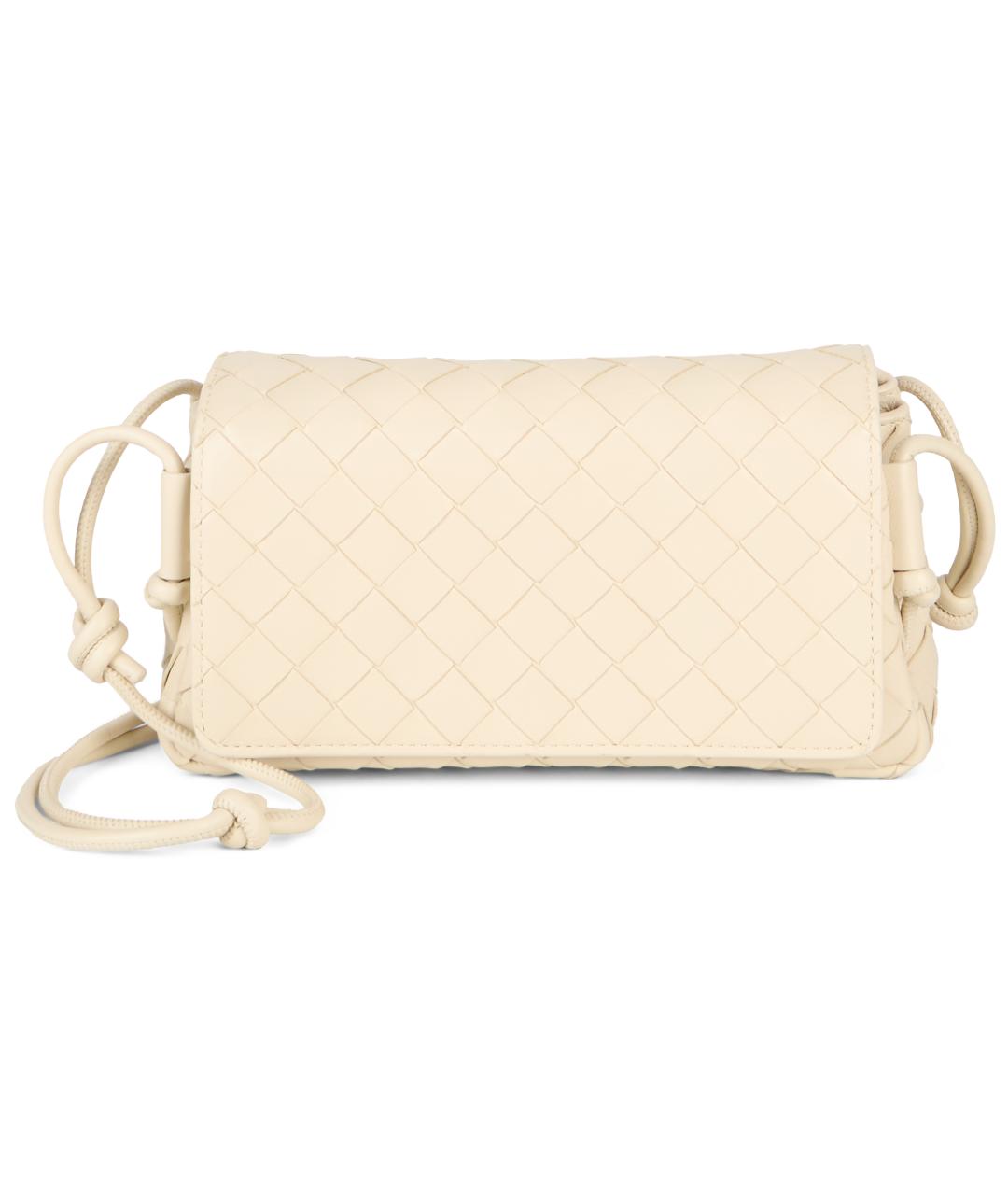 BOTTEGA VENETA Бежевая кожаная сумка через плечо, фото 2
