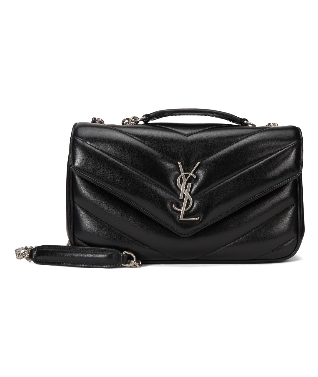 SAINT LAURENT Черная кожаная сумка через плечо, фото 2