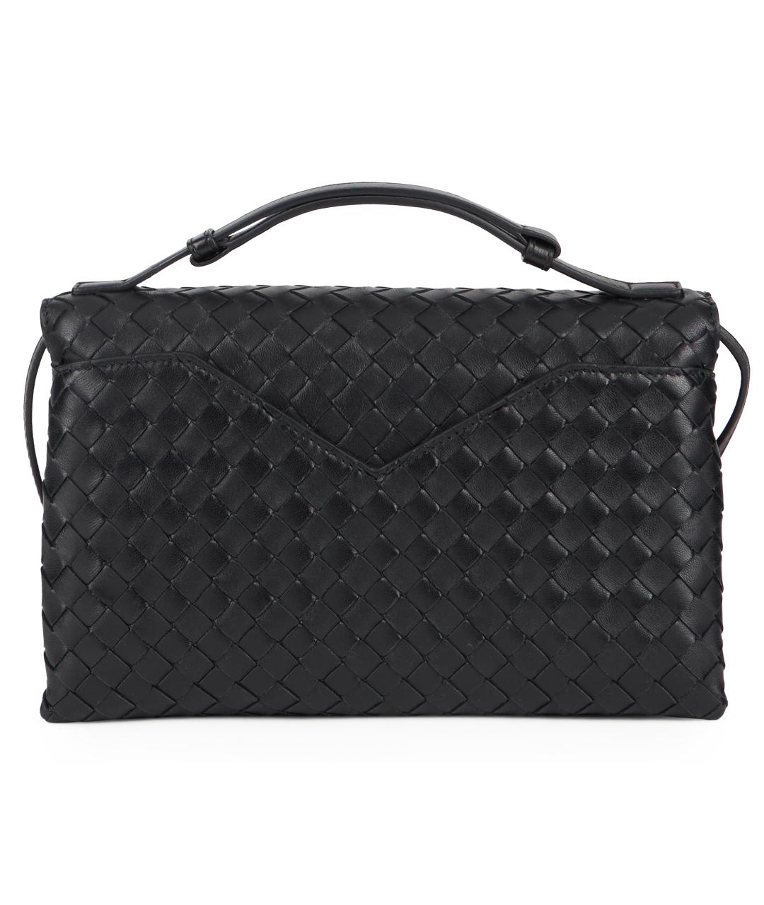 BOTTEGA VENETA Черная кожаная сумка через плечо, фото 4