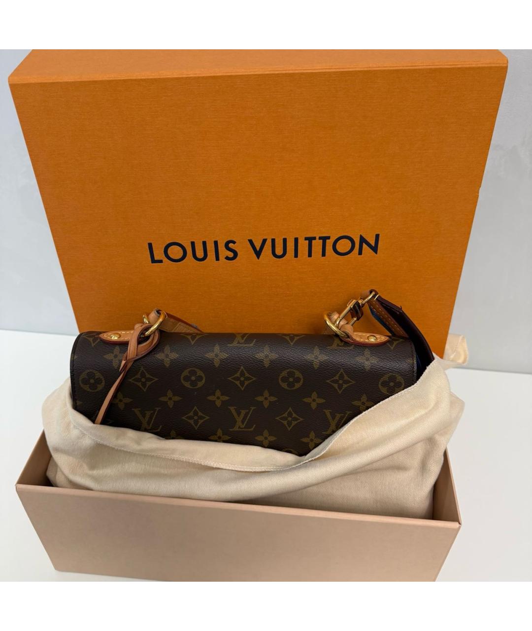 LOUIS VUITTON Коричневая канва сумка через плечо, фото 4