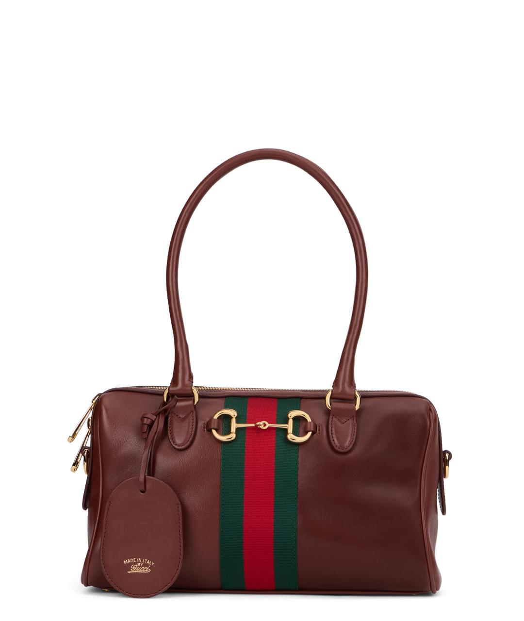GUCCI Коричневая кожаная сумка тоут, фото 1