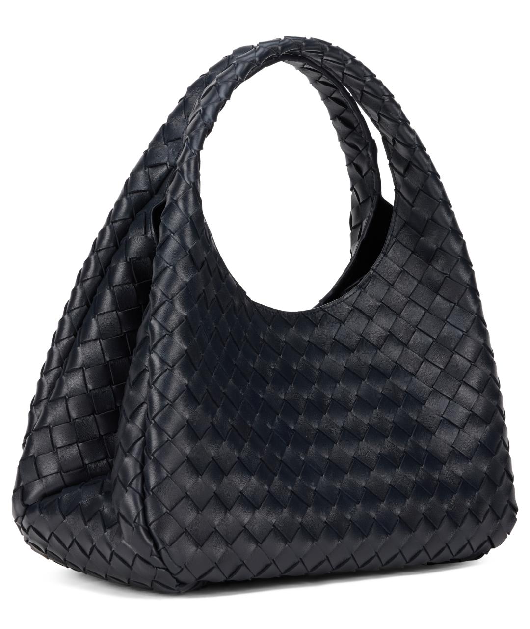 BOTTEGA VENETA Темно-синяя кожаная сумка через плечо, фото 3